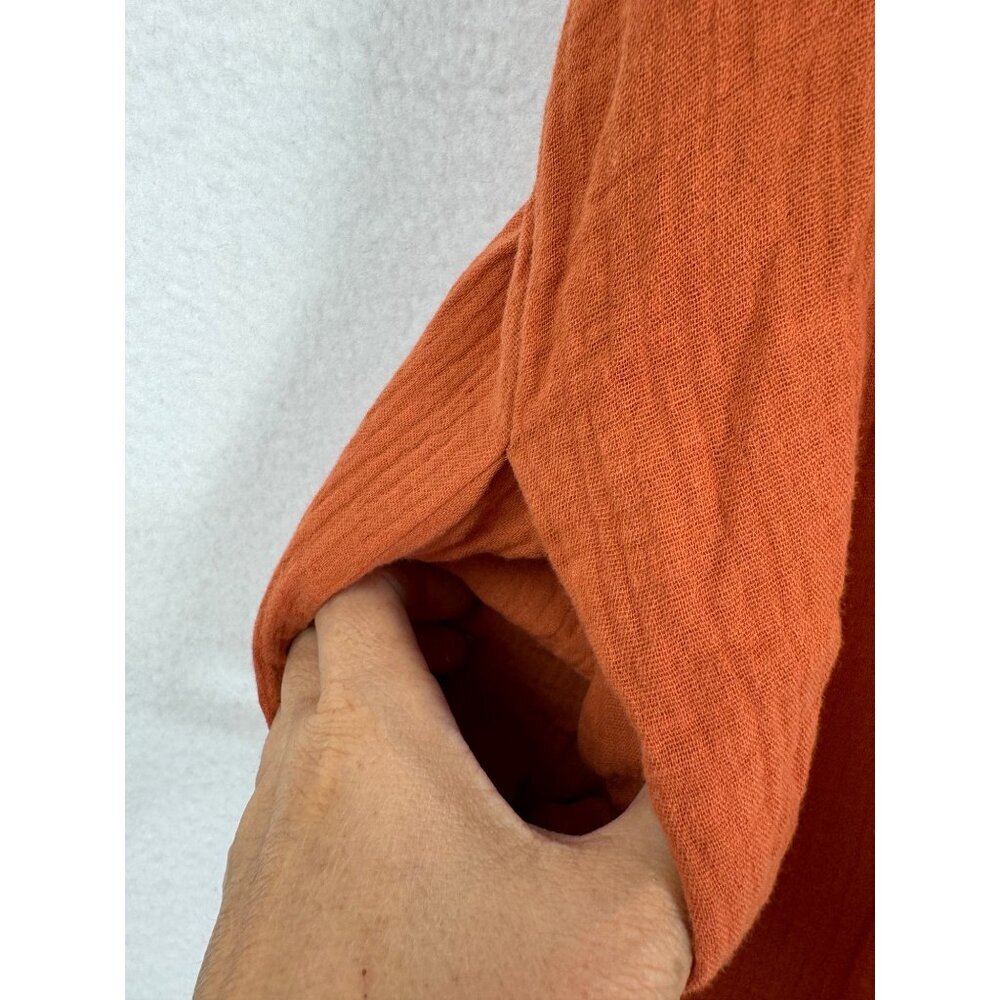 Lulus Rust Orange Off shoulder gauzy tiered midi dress sz M‎ - Picture 8 of 11